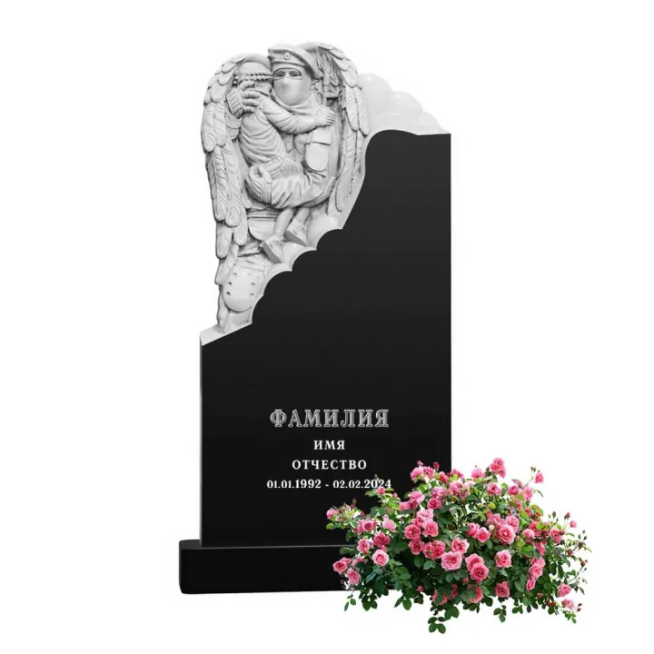 Памятник из гранита черного цвета 1200\600\80 мм. № 009, арт. 01249