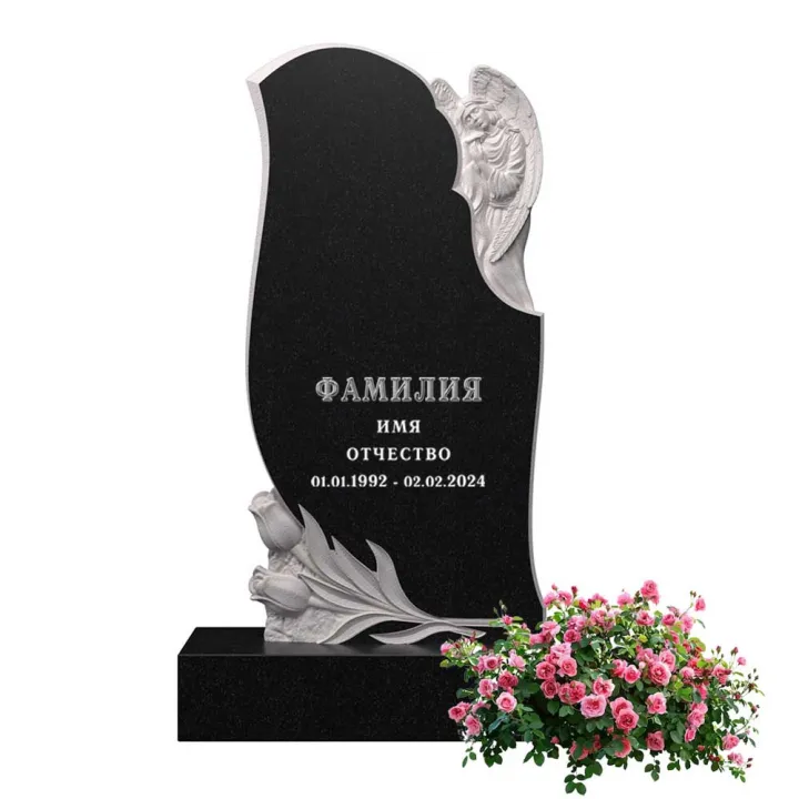 Памятник из гранита черного цвета 1200\600\80 мм. № 082, арт. 01291