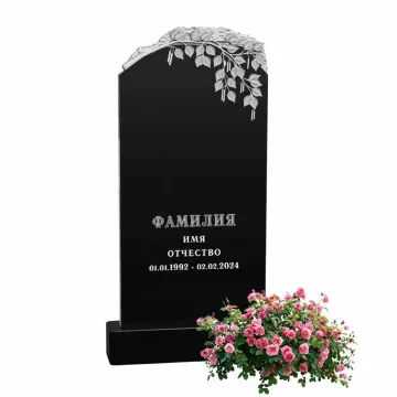 Памятник из гранита черного цвета 1200\600\80 мм. № 003, арт. 01304