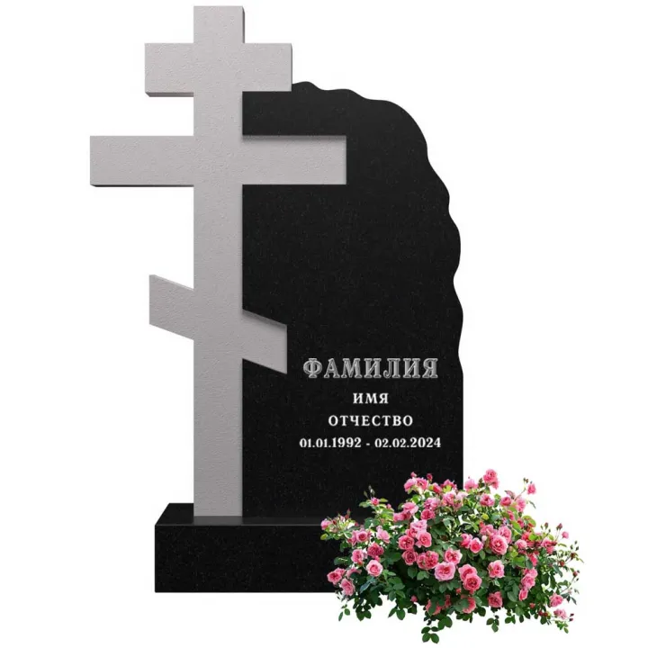 Памятник из гранита черного цвета 1000\500\70 мм. № 144, арт. 01357