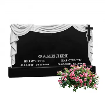 Памятник из гранита черного цвета 1200\600\80 мм. № 050, арт. 01408