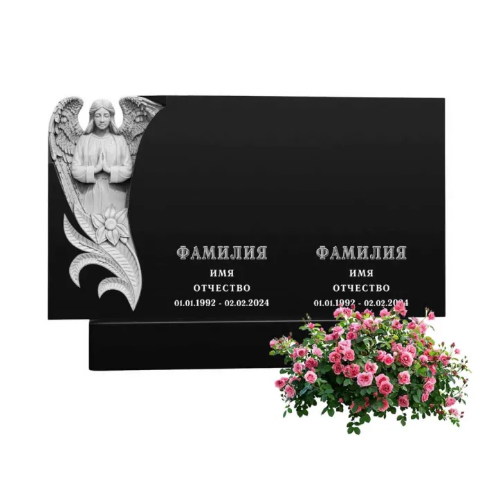 Памятник из гранита черного цвета 1200\600\80 мм. № 059, арт. 01413