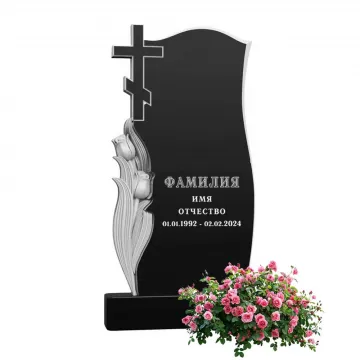 Памятник из гранита черного цвета 1000\500\70 мм. № 160, арт. 01462