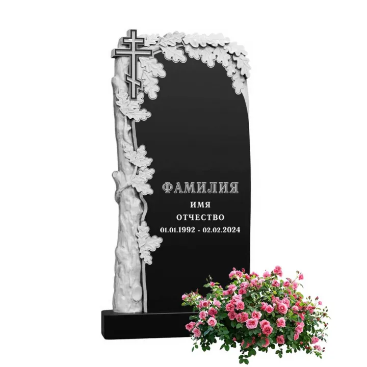 Памятник из гранита черного цвета 900\450\60 мм. № 026, арт. 01483