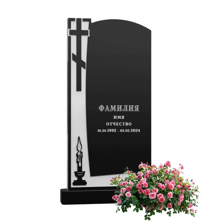 Памятник из гранита черного цвета 900\450\60 мм. № 040, арт. 01525